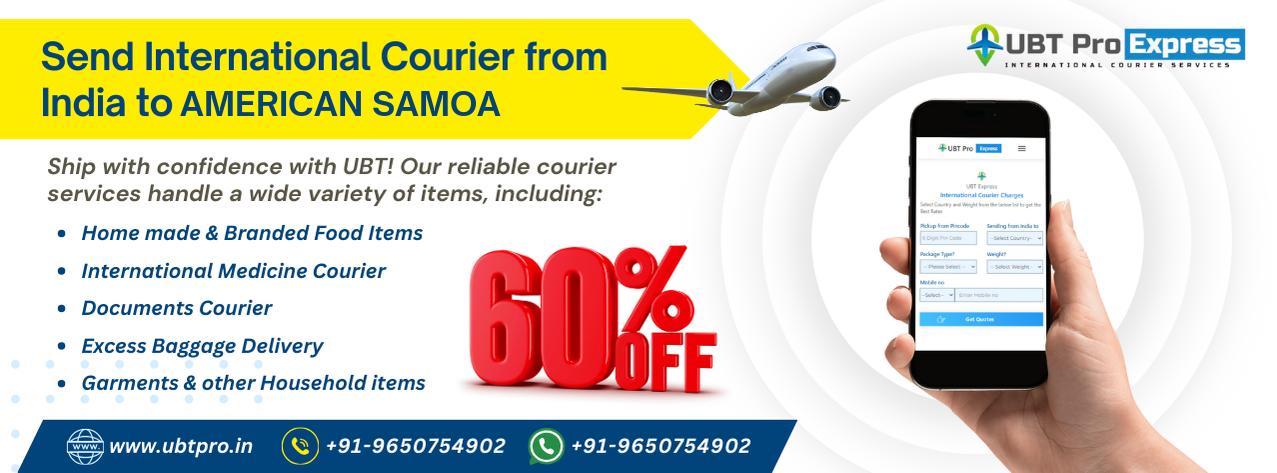 International Courier from India to American samoa, affordable shipping for documents, food, medicines, and more.