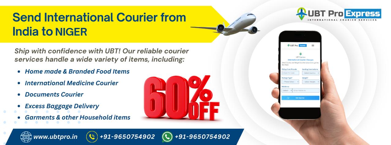 International Courier from India to Niger, affordable shipping for documents, food, medicines, and more.